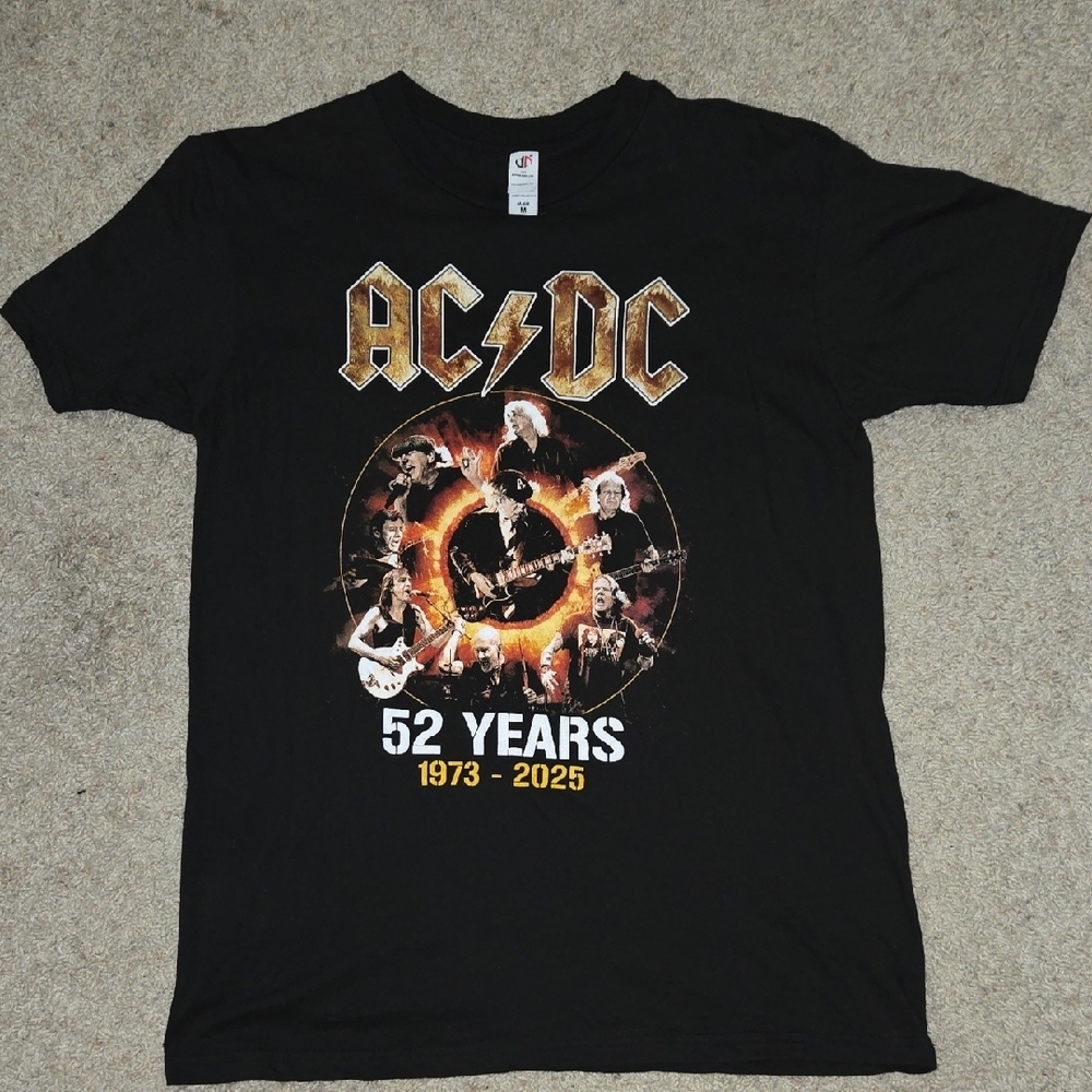 AC/DC Black Graphic Tee - 52 Years Anniversary Edition SIZE- M